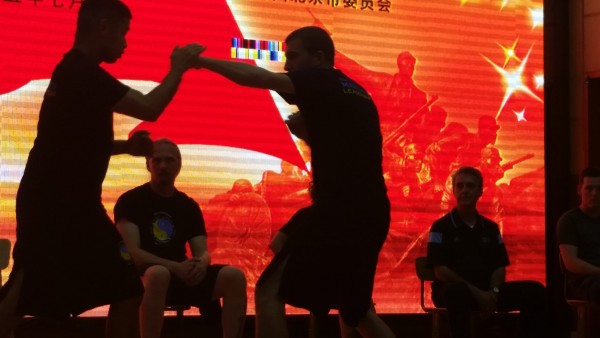 Sensei Adam demonstrates martial arts for top Beijing High School Students